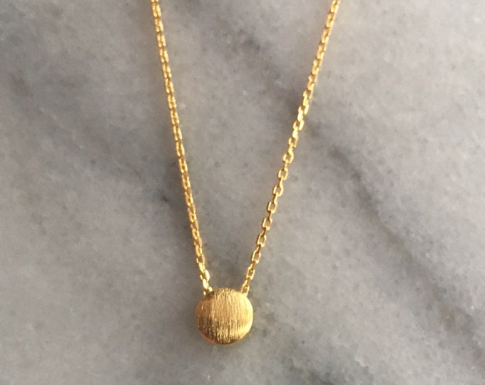 Gold Dot Necklace, tiny dot necklace, minimalist jewelry, achievement, tiny circle, dainty dot, layering necklace, friendship necklace