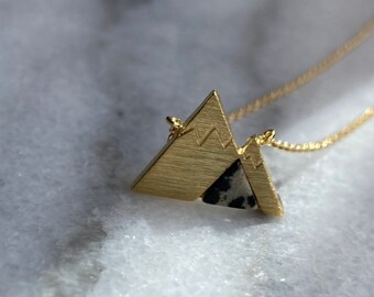 Dalmatian Stone Mountain Necklace, Mountain Necklace, Jasper Stone Mountain, Mountain