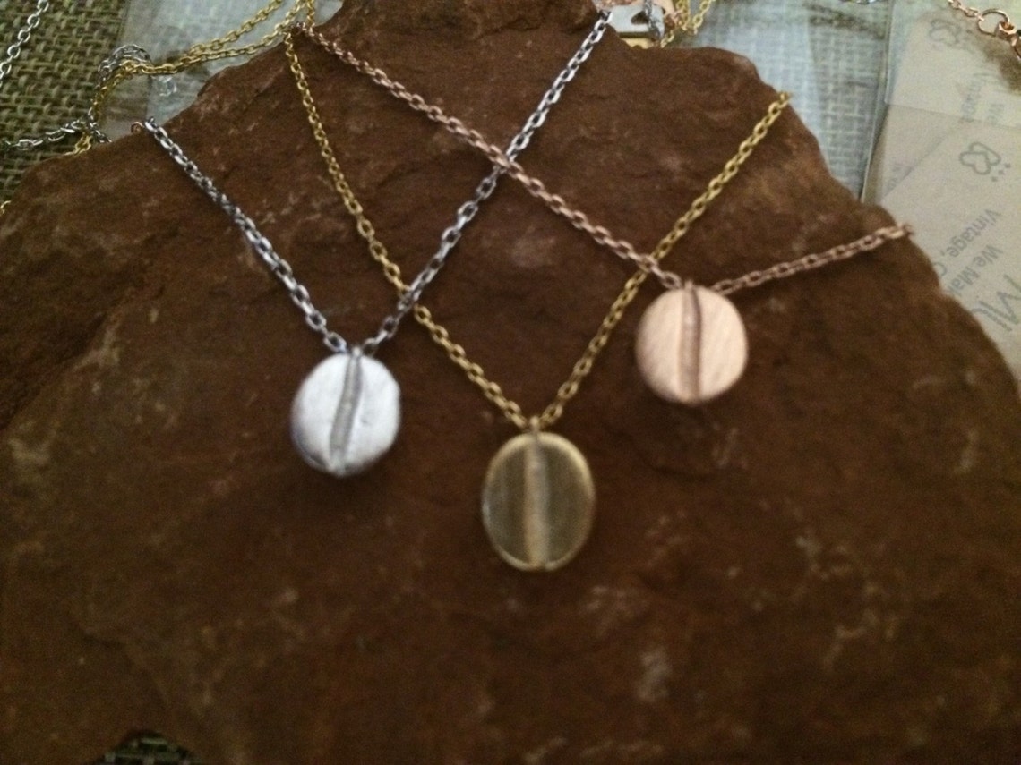 Coffee Bean Necklace Etsy