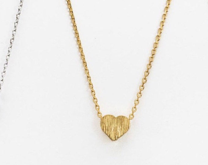 Heart Necklace, Love necklace, Single Heart Necklace,Small Heart Necklace, Gold Heart Necklace, Silver Heart Necklace, Tiny Heart Necklace