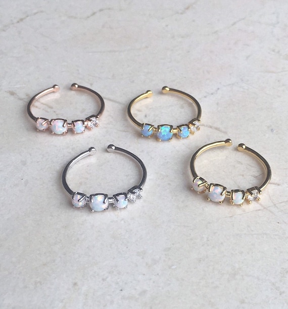 Adjustable Opal Stone Ring, Gift for Her