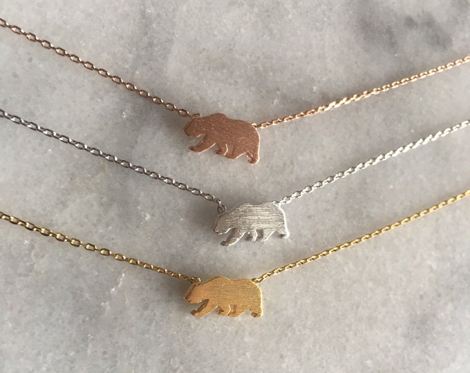 Mama Bear Necklace // Bear necklace // Gold Bear Necklace // Golden State Bears // Cal State, Jushshop, JushShop