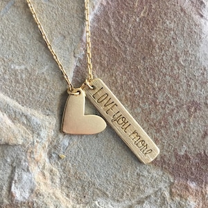Love You More Necklace, Love You Necklace, Love You Heart Necklace, Gold Love You, Mother Daughter Necklace, Perfect Gift for Her