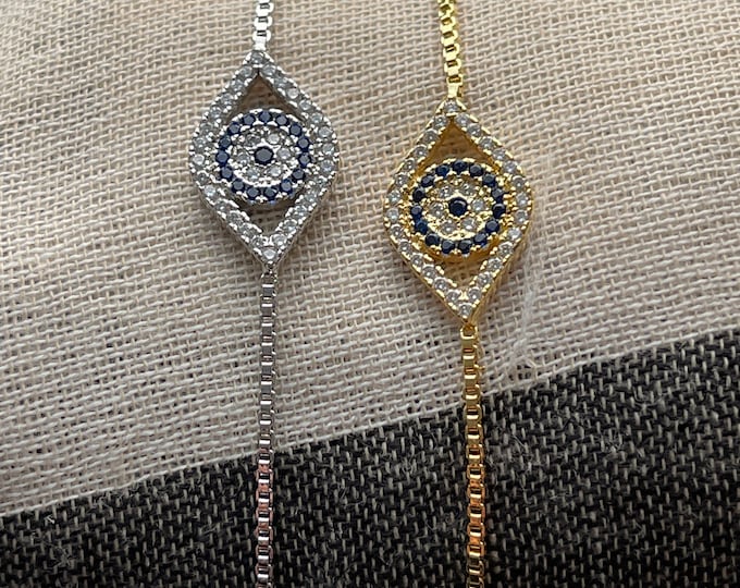 Evil Eye Bracelet, Seeing Eye Bracelet, Gold Evil Eye Bracelet, Silver Evil Eye Bracelet, All Seeing Eye, Jushshop, JushShop