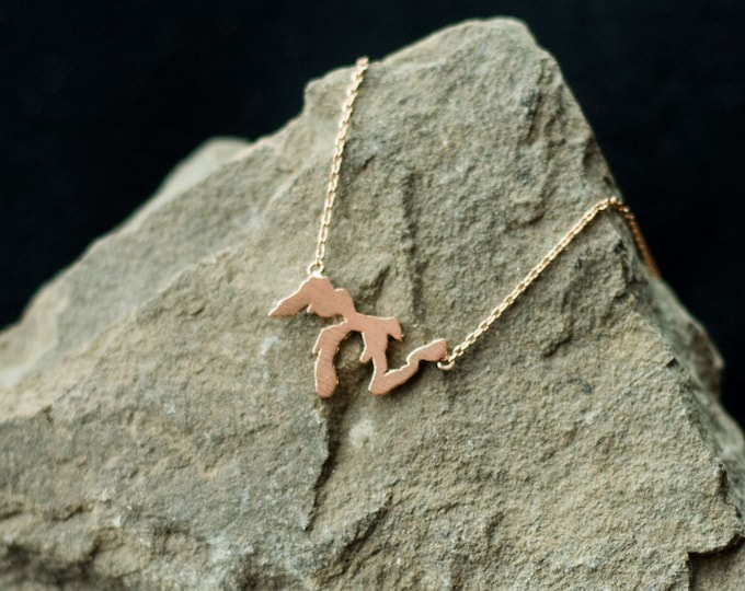 Rose Gold Great Lakes Necklace, JushShop