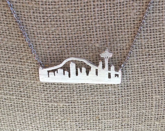 Silver Seattle Skyline Necklace, JushShop