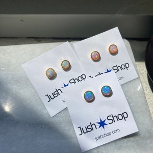 Opal Stud Earrings, JushShop