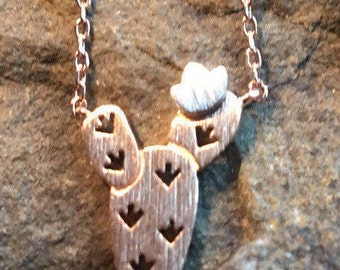 Cactus Necklace, Prickly Pear Cactus, Southwest Necklace, Desert Necklace, Hiking Necklace, JushShop