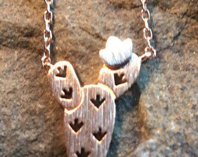 Cactus Necklace, Prickly Pear Cactus, Southwest Necklace, Desert Necklace, Hiking Necklace, JushShop