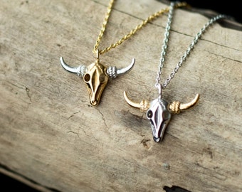 Longhorn Necklace, Bull Necklace, Western Necklace,, JushShop