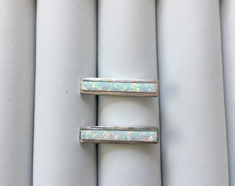 White Opal earrings, JushShop