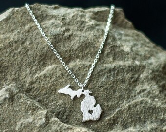 Silver Michigan Necklace, JushShop