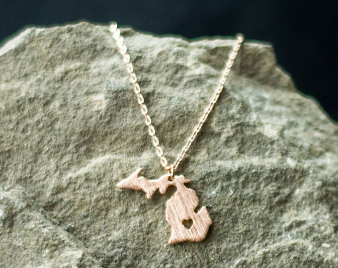 Michigan Necklace Rose Gold, JushShop