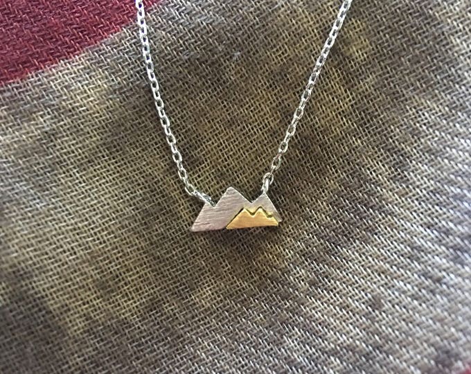 Silver Mountain Necklace, Dainty Mountain, Tiny Mountain,  Little Mountain Necklace, Small Mountain Necklace