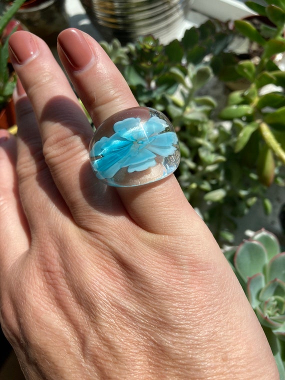 Anillo de de Murano de flor azul - Etsy España