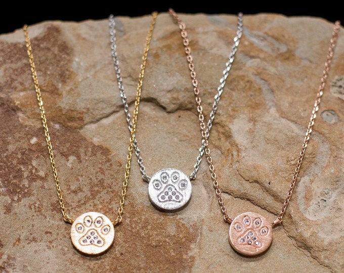 Paw Necklace // Dog Paw Necklace //Cat Paw Necklace // Love of Pets // JushShop