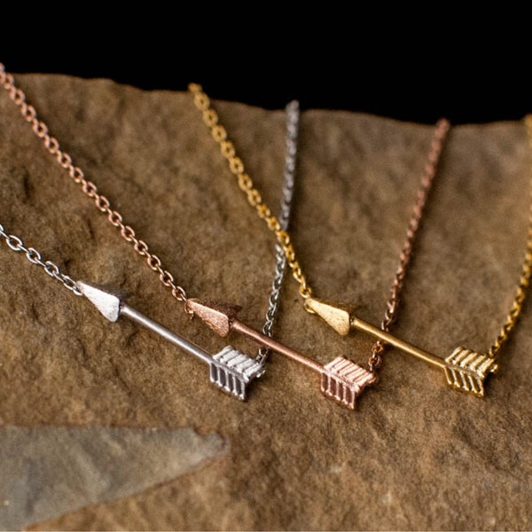 Arrow Necklace, Gold Arrow Necklace, Silver Arrow Necklace, Friendship Gift, Girlfriend Gift, Bridesmaid Gift, Best Friend Gift, JushShop