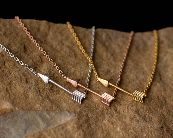 Arrow Necklace, Gold Arrow Necklace, Silver Arrow Necklace, Friendship Gift, Girlfriend Gift, Bridesmaid Gift, Best Friend Gift, JushShop
