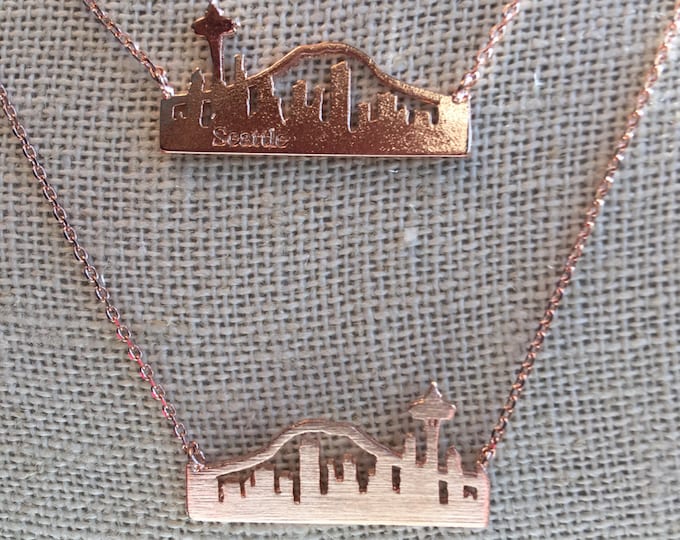 Rose Gold Seattle Skyline, Emerald City Skyline, Sleepless in Seattle, Seattle Jewelry