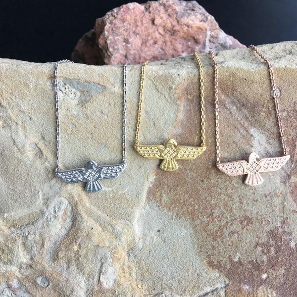 Thunderbird Necklace, Eagle Necklace, Southwestern Necklace, Dainty Simple Spirit of the Thunderbird Necklace,