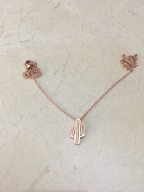 Rose gold cactus necklace deals