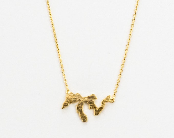The Great Lakes Necklace, Midwest Lakes Necklace, Gold Great Lakes Necklace, Lake Michigan, Lake Erie, Lake Ontario, Midwest Girl