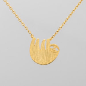 Sloth Necklace, Dainty Gold or Silver Sloth Necklace - Cute Animal Pendant, Unique Gift for Nature Lovers