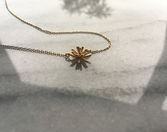 Starburst Firework Spark Pendant Necklace 18k Gold Plated, 3D Necklace, Bridesmaid Necklace, Friendship Necklace