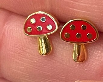 Mushroom Earrings, Mushroom Jewelry, Red Mushroom, JushShop