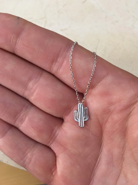 Rose gold cactus necklace deals