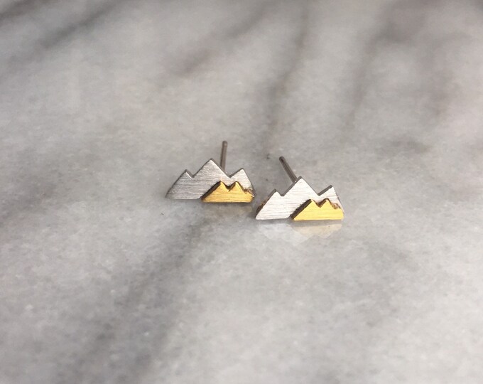 Silver Mountain Earrings, Hiking Lover Gift, Camping Lover Gift,  Out West Earrings, Mountain Gift