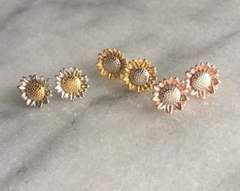 Sunflower Earrings, Sunny Sunflower Earrings, Flower Studs, Sunflower Studs, Birthday Gift Friendship Gift Girlfriend Gift Christmas Gift