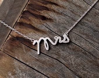 Mrs Necklace, Mother's Day, Wife Necklace, Wedding, Bride,Marriage, JushShop