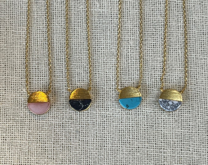 Stone Circle Necklace, JushShop
