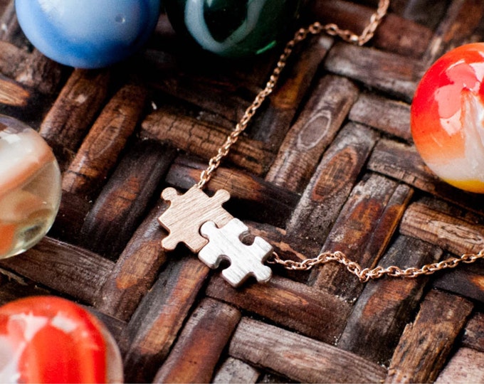 Puzzle Piece Necklace Autism Awareness, JushShop