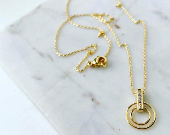 Whirling Rings Necklace, Jushshop, JushShop