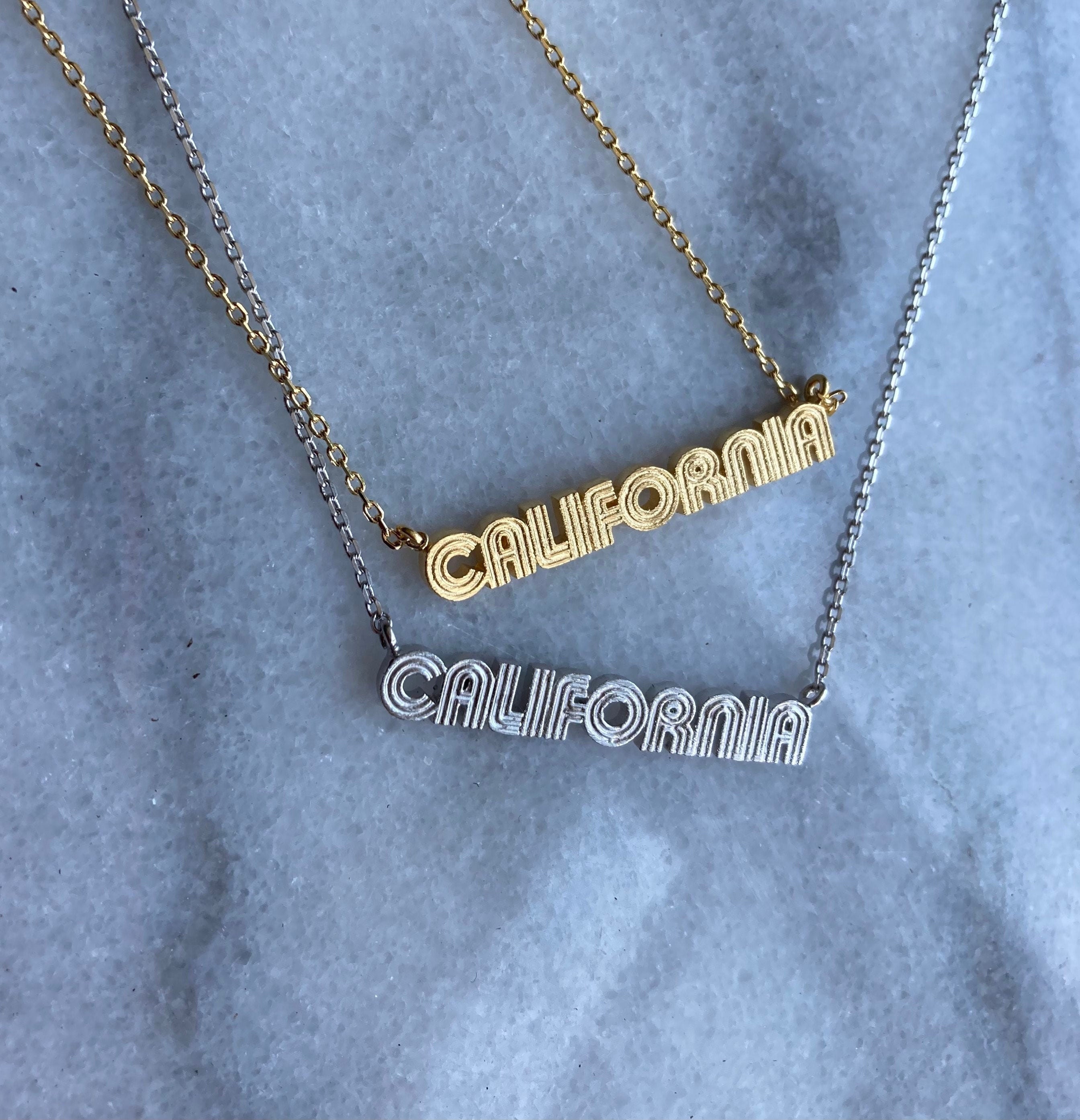 Gold California State Necklace With A Heart,ca State Shaped Necklace,state  Charm Necklace ,personalized State Necklace of California - Etsy