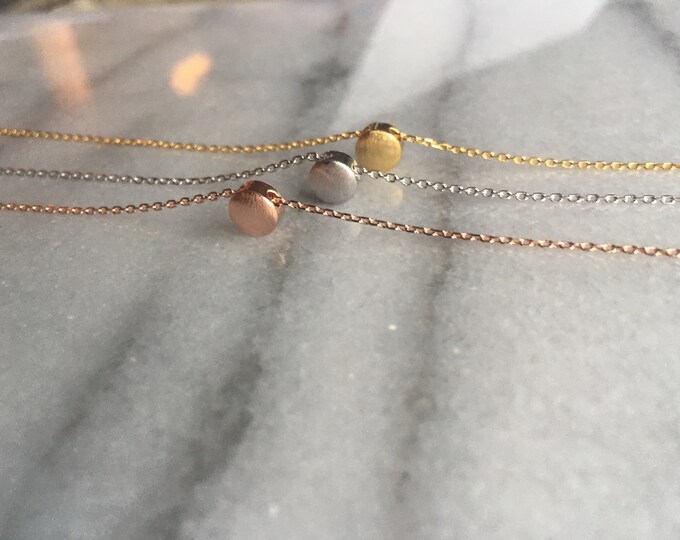 Tiny Dot Necklace • Minimalist Disc Necklace • Dainty Everyday Necklace • Layering Necklace • Gift for Her