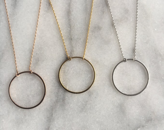 Big Circle Necklace, O Necklace, Big O Necklace, Minimalist Circle Necklace, JushShop