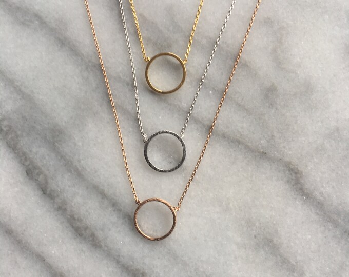Circle Necklace, Minimalist Jewelry, Open Circle Necklace, Dainty Circle Necklace, Infinity, Gift for Her, Birthday Gift