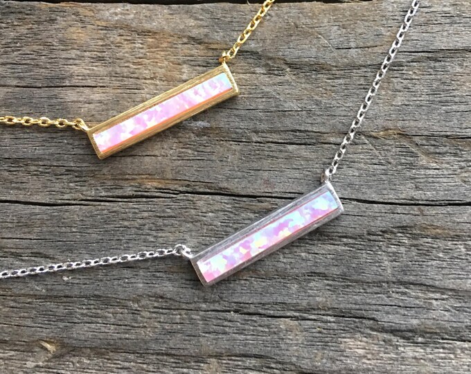 Pink Opal Necklace, JushShop