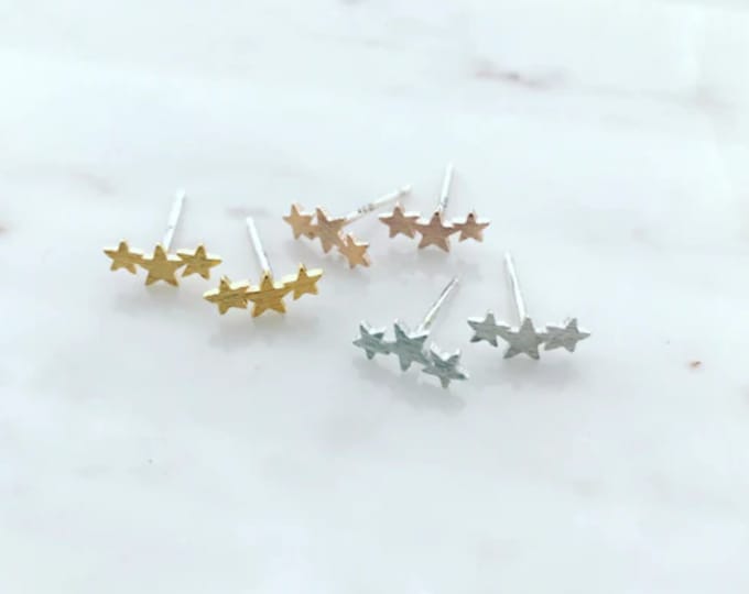 Star Climber Earrings, Starry Night Earrings, Star Earrings, Tiny Star Earrings, Gift for Daughter, Gift for Her