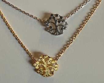 Tree of Life Necklace – Minimalist Spiritual Jewelry – Symbolic Nature Pendant – Layering Necklace – Gold, Silver, Rose Gold, Gift for Her