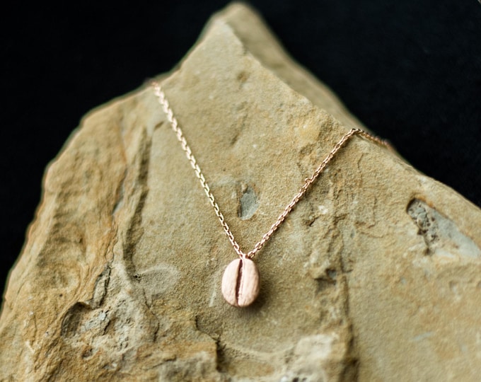 Rose Gold Coffee Bean Necklace, Coffee Lover Gift, Brista Gift, Wake Up & Smell the Coffee, More Coffee Please, Coffee Mug, Free Gift Wrap