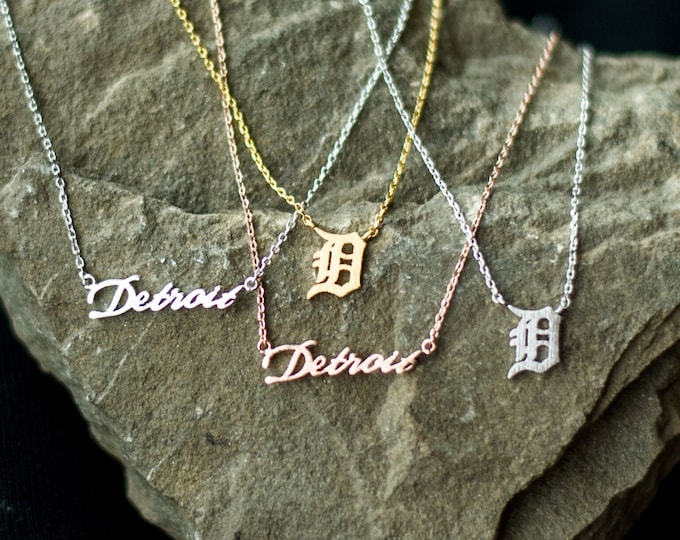 Detroit Necklace, Detroit D Necklace, Detroit Jewelry, Detriot Love, Detriot vs All, Detriot Rocks, Michigan Raised, Made in Detriot Gift