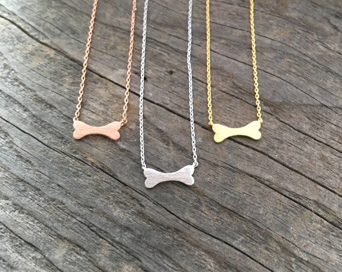 Dog Bone Necklace, Bone Necklace, Silver Bone Necklace, Gold Bone Necklace, Tiny Bone Necklace, Dainty Bone Necklace, Free Gift Wrap