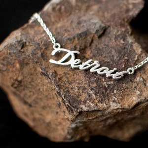 Detroit Necklace, Detroit D Necklace, Detroit Jewelry, Detriot Love, Detriot vs All, Detriot Rocks, Michigan Raised, Made in Detriot Gift image 2