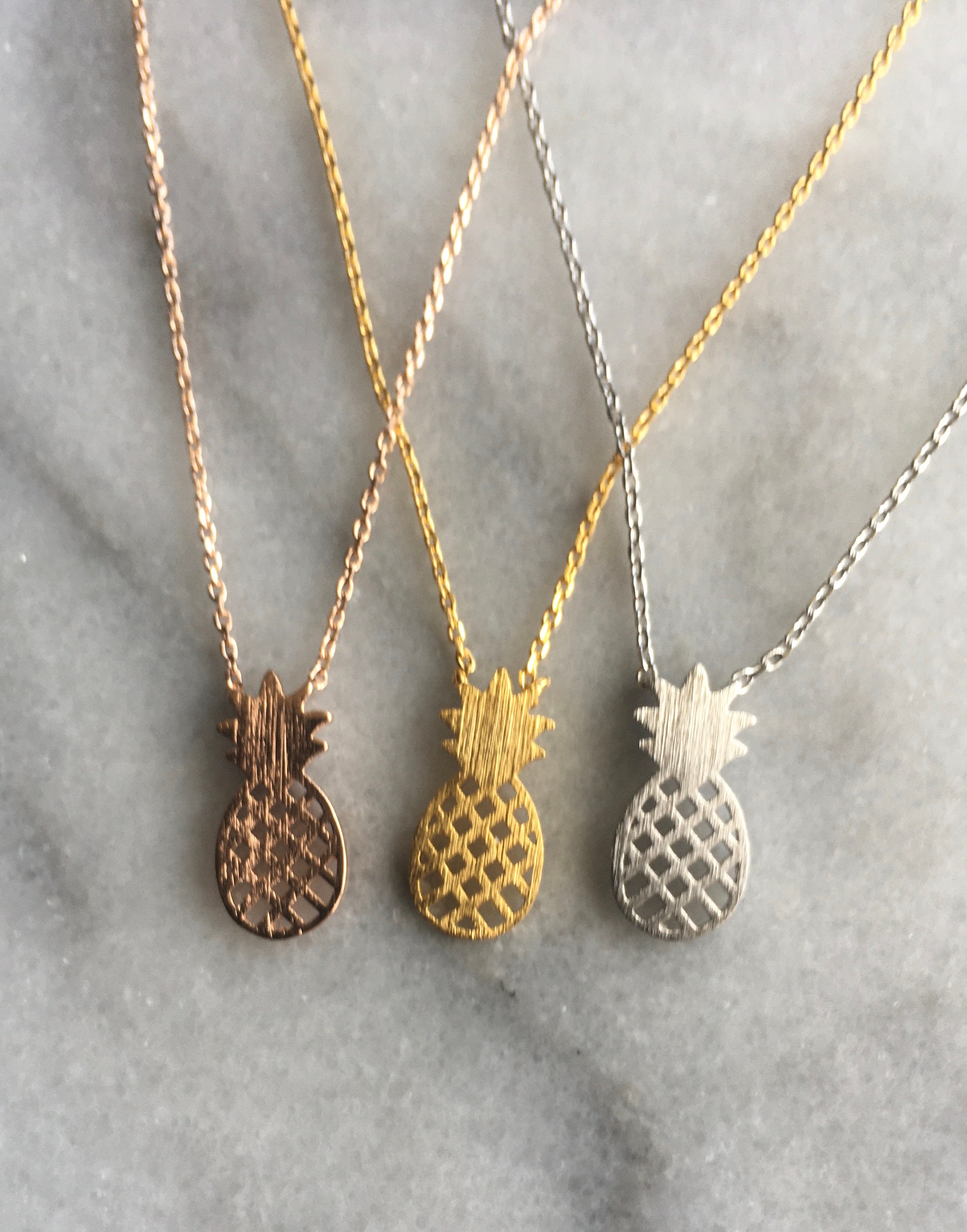 Rose gold deals pineapple necklace
