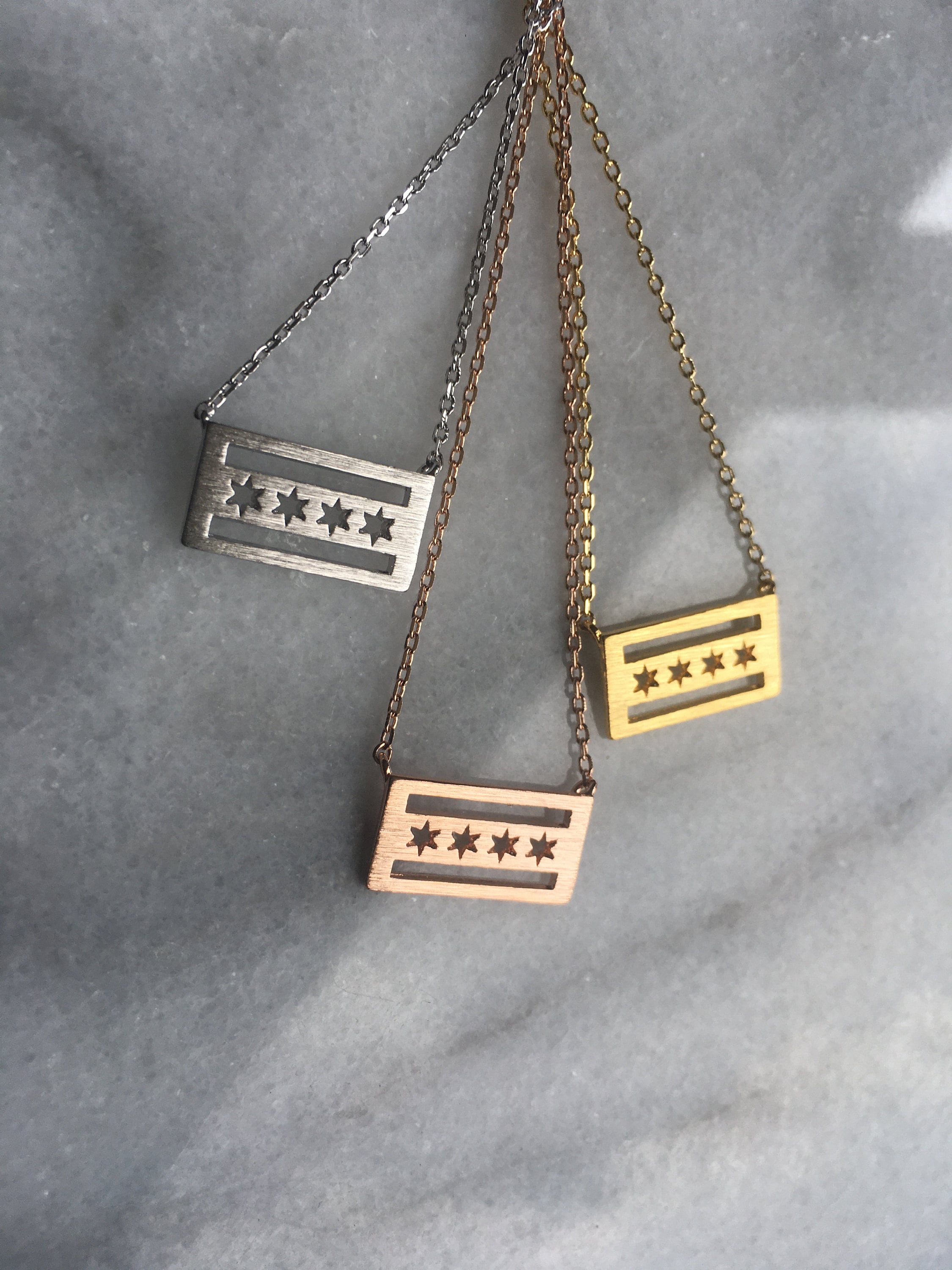 Chicago Flag Necklace. // chicago flag // BUY CHICAGO LOCAL!!