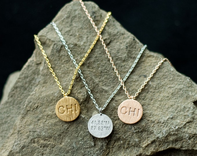 Chicago CHI Coin Necklace, Chicago Jewelry